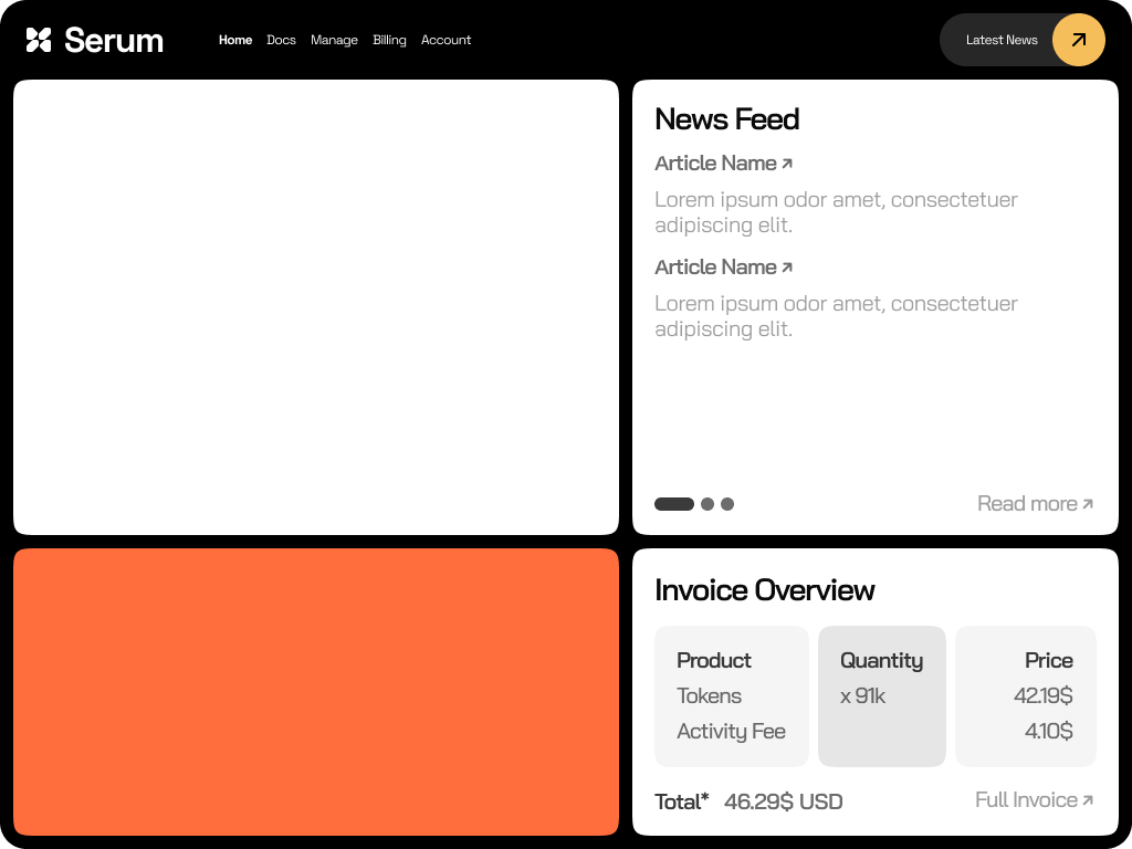 serum dashboard design proposal